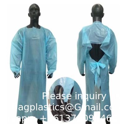 Qualité  CPE GOWN, PLASTIC MEDICAL DISPOSABLE APRONS FOR DOCTOR, BIOHAZARD APRON, SURGICAL APRON, LOGO CUSTOMIZED EXAM APRON usine