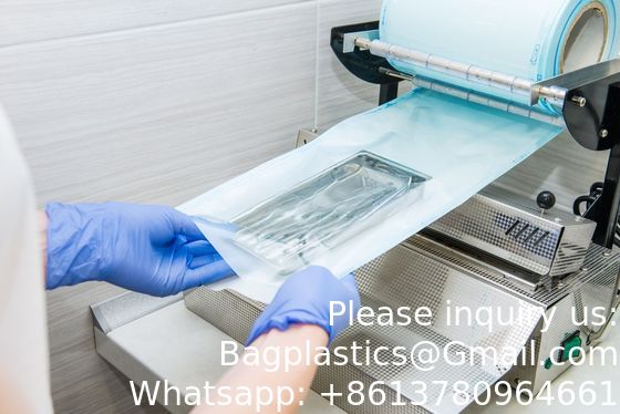 qualité  Medical Grade Packaging Heat Sealing Sterilization Roll Pouch Dental paper packaging hest sealing sterilized bag usine