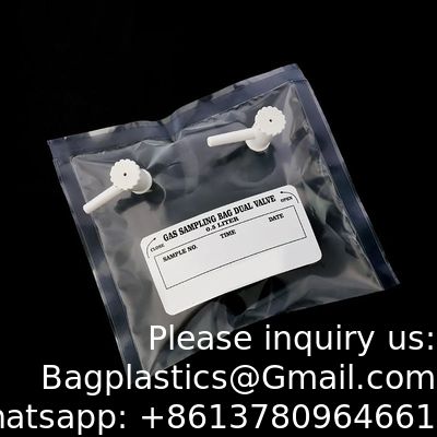 Sac d'échantillonnage de gaz Tedlar PVF 0,5 L 1 L 3 L - Paquet de 10 - Sac d'échantillonnage d'air - Polypropylène/Acier inoxydable/Raccord PTFE