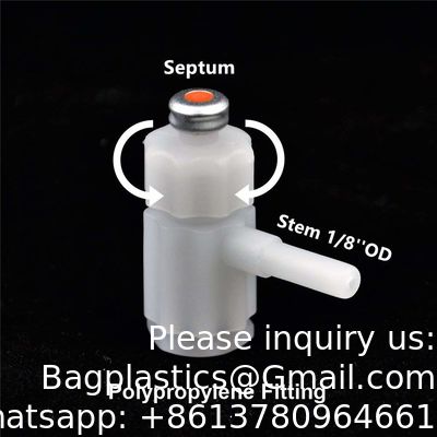 Sac d'échantillonnage de gaz Tedlar PVF 0,5 L 1 L 3 L - Paquet de 10 - Sac d'échantillonnage d'air - Polypropylène/Acier inoxydable/Raccord PTFE