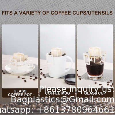 Non sachets filtre d'égouttement de textile tissé de thé portatif jetable de café sachet filtre de café d'égouttement accrochant de filtres et de accrocher oreille