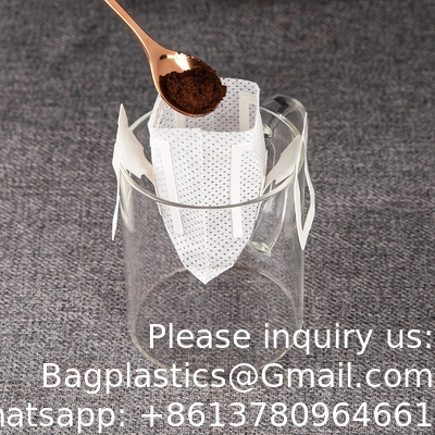 Non sachets filtre d'égouttement de textile tissé de thé portatif jetable de café sachet filtre de café d'égouttement accrochant de filtres et de accrocher oreille