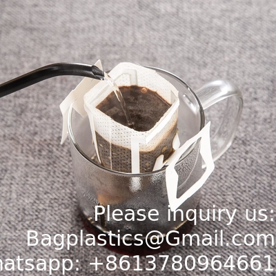 Non sachets filtre d'égouttement de textile tissé de thé portatif jetable de café sachet filtre de café d'égouttement accrochant de filtres et de accrocher oreille