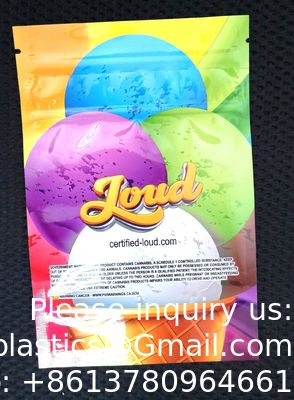 Le support de preuve d'odeur de toucher doux vers le haut de l'enfant de empaquetage comestible de poches résistant a imprimé 3,5 sacs faits sur commande de Mylar