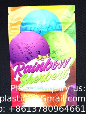 Le support de preuve d'odeur de toucher doux vers le haut de l'enfant de empaquetage comestible de poches résistant a imprimé 3,5 sacs faits sur commande de Mylar