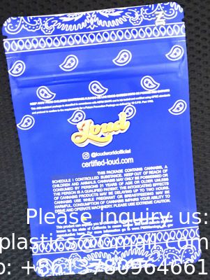 Le support de preuve d'odeur de toucher doux vers le haut de l'enfant de empaquetage comestible de poches résistant a imprimé 3,5 sacs faits sur commande de Mylar