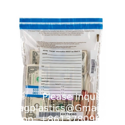 Sac de bande vide, sac de preuves, sacs de sécurité en plastique d'examen sacs de sécurité de Transit d'expédition en papier sacs inviolables