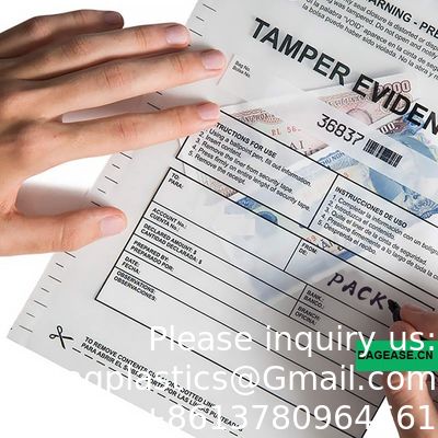 Sac d'évidence de température, Sac avec ruban de sécurité, Sac à preuves, Sacs de sécurité en plastique d'examen, Sacs de sécurité pour l'expédition et le transit en papier avec témoin d'effraction