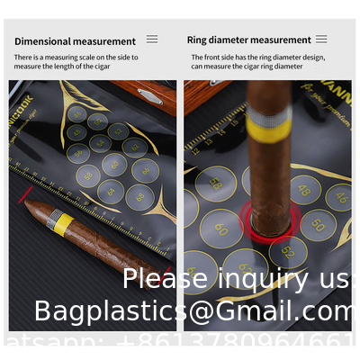 Pochettes d'impression personnalisées avec fermeture à glissière, sacs à cigares de tabac résistants à l'humidité, sac d'emballage de cigares à fermeture éclair
