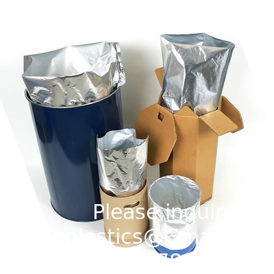 Sacs inférieurs ronds flexibles de revêtement de tambour de sachet en plastique de papier d'aluminium de gousset, en rond inférieurs, sac inférieur de la place IBC