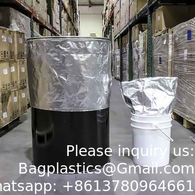 Sacs inférieurs ronds flexibles de revêtement de tambour de sachet en plastique de papier d'aluminium de gousset, en rond inférieurs, sac inférieur de la place IBC