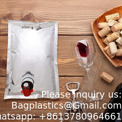 Facile de porter le vin de 1l 3l 5l 10l met en sac le sac de empaquetage de bavoir dans la boîte avec le sac de boîte de BAVOIR de bec, sac dans la boîte, poche froide de café