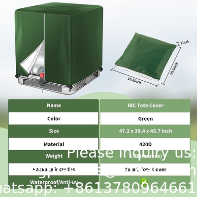 IBC Tote Cover pour 1000L extérieur 275 gallons fût de pluie UV résistant à l'eau extérieur IBC Covers - gris vert