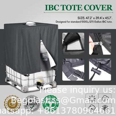 IBC Tote Cover pour 1000L extérieur 275 gallons fût de pluie UV résistant à l'eau extérieur IBC Covers - gris vert