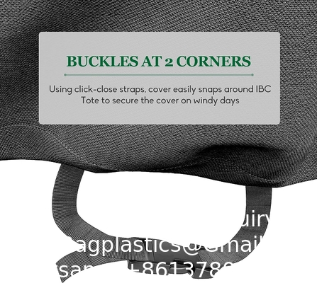 IBC Tote Cover pour 1000L extérieur 275 gallons fût de pluie UV résistant à l'eau extérieur IBC Covers - gris vert