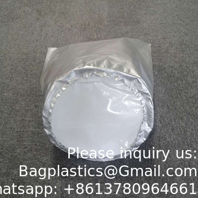 55 gallons de tambour sac intérieur en plastique fond rond pour l' ouverture et la fermeture haut tambour flexible fond rond coussinet feuille d'aluminium