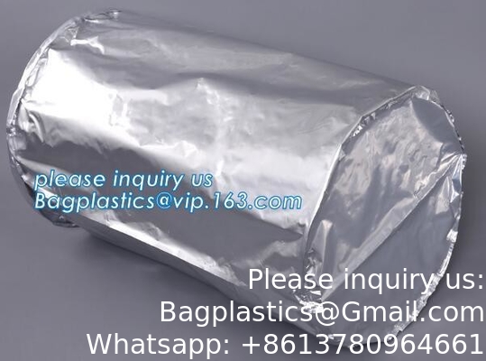 Fabrique sur mesure à fond rond de papier d'aluminium sacs de doublure pour tambour sac doublure personnalisé flexible hd doublure tambour 200 ltr