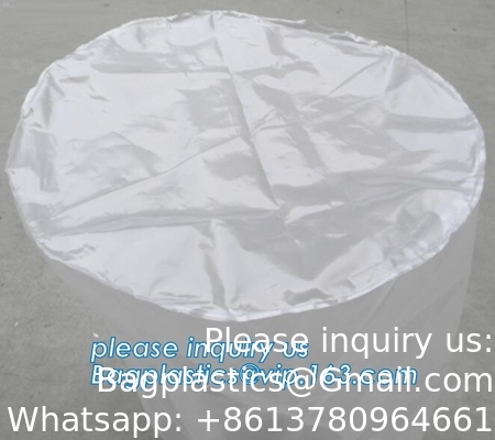 Fabrique sur mesure à fond rond de papier d'aluminium sacs de doublure pour tambour sac doublure personnalisé flexible hd doublure tambour 200 ltr