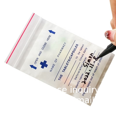Médical 100% Ldpe Pilule imprimée Dispenser des médicaments Enveloppe d'emballage Sac recouvrable Médicament organisateur