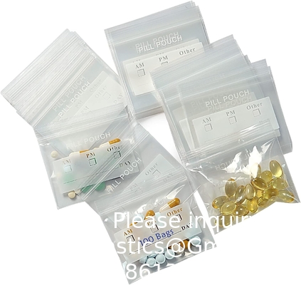 Médical 100% Ldpe Pilule imprimée Dispenser des médicaments Enveloppe d'emballage Sac recouvrable Médicament organisateur