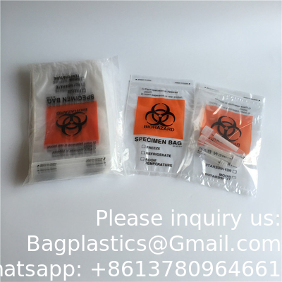 Sac d'échantillon en gros Sac de transport de spécimens de danger biologique Transparent 95 kPa Sac de transport de spécimens de danger biologique