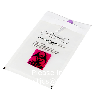 Sacs d'échantillons biohazard, 100 pièces 6x9in/15x25cm avec imprimé le logo rouge biohazard, sacs d'échantillons en fermeture à glissière à l'extérieur de la poche