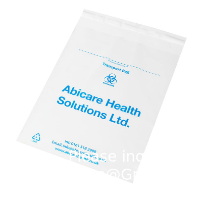 Sacs d'échantillons biohazard, 100 pièces 6x9in/15x25cm avec imprimé le logo rouge biohazard, sacs d'échantillons en fermeture à glissière à l'extérieur de la poche