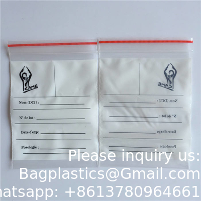 Sacs d'échantillons biohazard, 100 pièces 6x9in/15x25cm avec imprimé le logo rouge biohazard, sacs d'échantillons en fermeture à glissière à l'extérieur de la poche