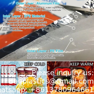 Suatable Isolation thermique recyclable Sac de pique-nique en aluminium Cooler Bag Cooler Bags Logo personnalisé Sac à main isolé