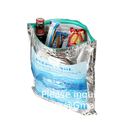 Sacs thermique à froid en papier d'aluminium isolés avec fermeture à glissière