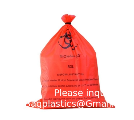 Plastique biodégradable pour hôpitaux Sacs à ordures pour déchets biologiques Sacs à ordures pour déchets biologiques Indicateur de température autoclavable