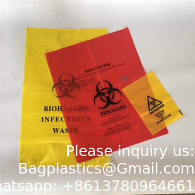 Plastique biodégradable pour hôpitaux Sacs à ordures pour déchets biologiques Sacs à ordures pour déchets biologiques Indicateur de température autoclavable