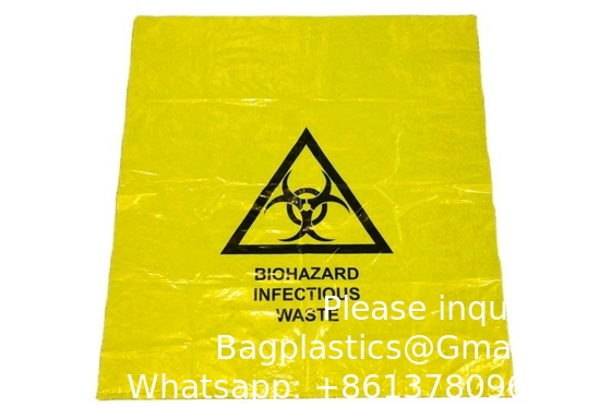 Plastique biodégradable pour hôpitaux Sacs à ordures pour déchets biologiques Sacs à ordures pour déchets biologiques Indicateur de température autoclavable