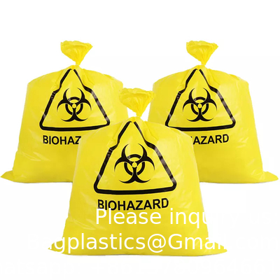 Plastique biodégradable pour hôpitaux Sacs à ordures pour déchets biologiques Sacs à ordures pour déchets biologiques Indicateur de température autoclavable