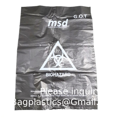 Les poubelles dangereuses de qualité médicale sans sacs à fuite - Symbole de danger biologique pour l'élimination sûre des déchets infectieux
