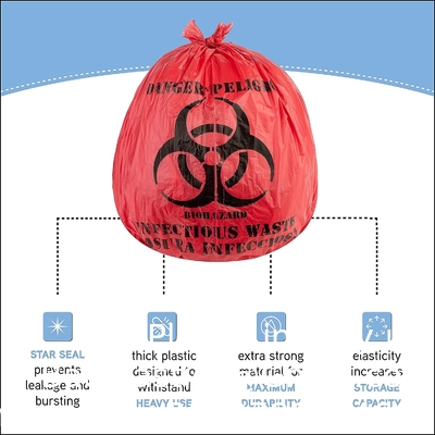 Les poubelles dangereuses de qualité médicale sans sacs à fuite - Symbole de danger biologique pour l'élimination sûre des déchets infectieux