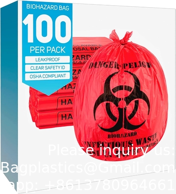 Les poubelles dangereuses de qualité médicale sans sacs à fuite - Symbole de danger biologique pour l'élimination sûre des déchets infectieux