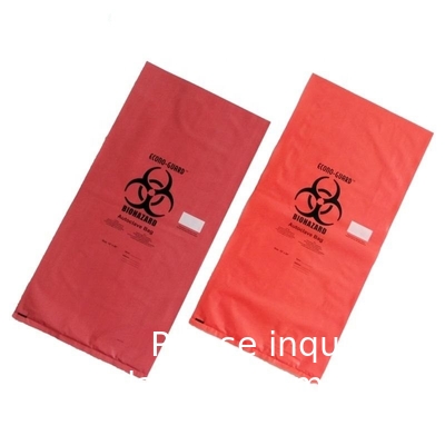 Fournisseur d'usine en gros Rouge Jaune Autoclave personnalisé Plastique Biohazard Sac à ordures Sac de déchets médicaux Hôpital