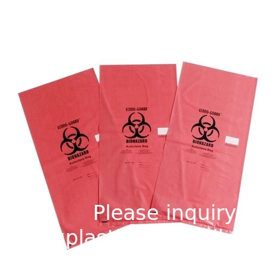 Fournisseur d'usine en gros Rouge Jaune Autoclave personnalisé Plastique Biohazard Sac à ordures Sac de déchets médicaux Hôpital