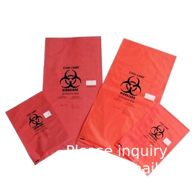 Fournisseur d'usine en gros Rouge Jaune Autoclave personnalisé Plastique Biohazard Sac à ordures Sac de déchets médicaux Hôpital