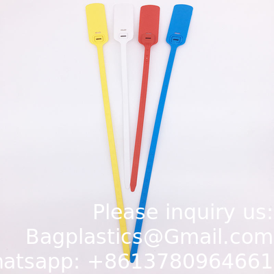Fermeture à sel en plastique jetable à l'épreuve de la manipulation, logo personnalisé, joints en plastique, joints en plastique, joints en plastique de 30 cm pour banque