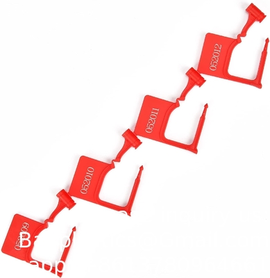 Fermeture à glissière de sécurité en plastique, scellé numéroté, étanche à la manipulation, jetable, pour les sacs à bagages (rouge, 100 pièces)