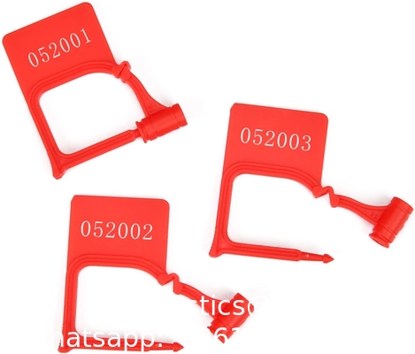 Fermeture à glissière de sécurité en plastique, scellé numéroté, étanche à la manipulation, jetable, pour les sacs à bagages (rouge, 100 pièces)