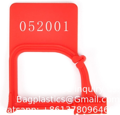 Fermeture à glissière de sécurité en plastique, scellé numéroté, étanche à la manipulation, jetable, pour les sacs à bagages (rouge, 100 pièces)