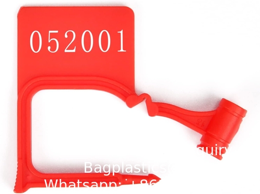 Fermeture à glissière de sécurité en plastique, scellé numéroté, étanche à la manipulation, jetable, pour les sacs à bagages (rouge, 100 pièces)