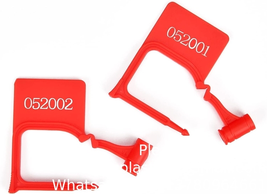 Fermeture à glissière de sécurité en plastique, scellé numéroté, étanche à la manipulation, jetable, pour les sacs à bagages (rouge, 100 pièces)