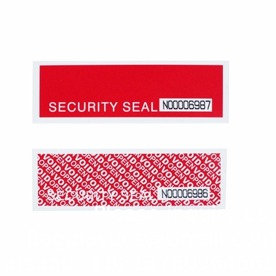 Tape de sécurité rouge numérotée en série (48 mm x 50 m x 2 mil, 100% de transfert total, film ultra épais  √ vide)