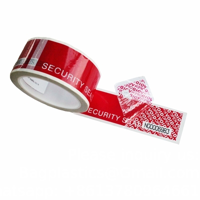 Tape de sécurité rouge numérotée en série (48 mm x 50 m x 2 mil, 100% de transfert total, film ultra épais  √ vide)