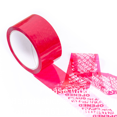 Tape de sécurité rouge numérotée en série (48 mm x 50 m x 2 mil, 100% de transfert total, film ultra épais  √ vide)