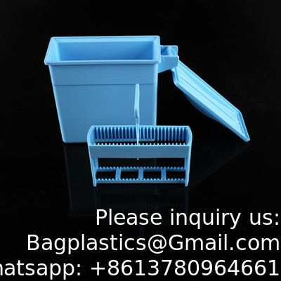 Équipement d'analyse pathologique Disque de vitrage de teinture rack histologie tissus plastique de teinture pot et rack